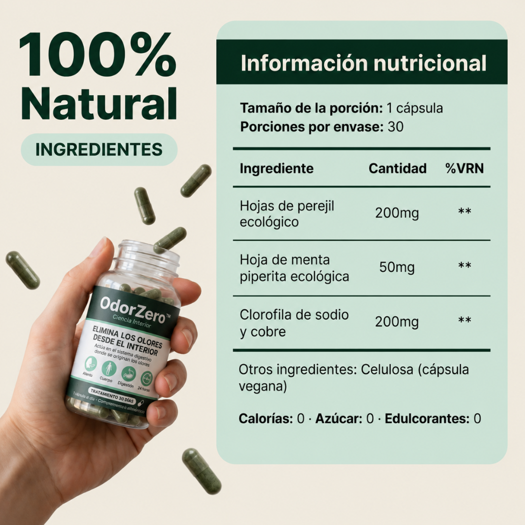 OdorZero - Cápsulas Intestinales · Acabá con el olor de raíz